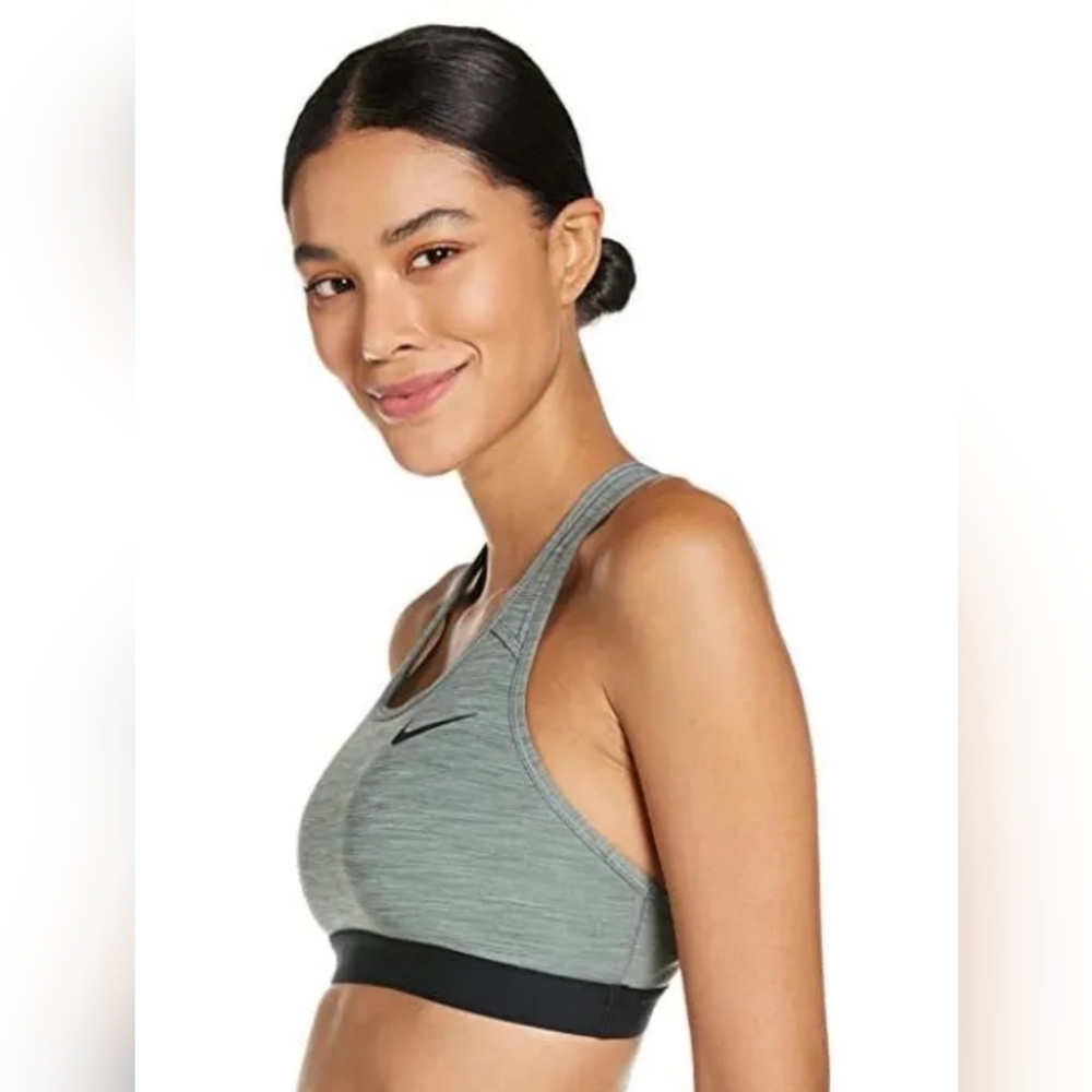 Nike Women's Swoosh Dri-fit Non Padded Gray Sports Bra Band BV3900-084 Sz S